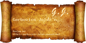 Gerbovics Jolán névjegykártya