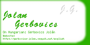 jolan gerbovics business card
