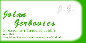 jolan gerbovics business card